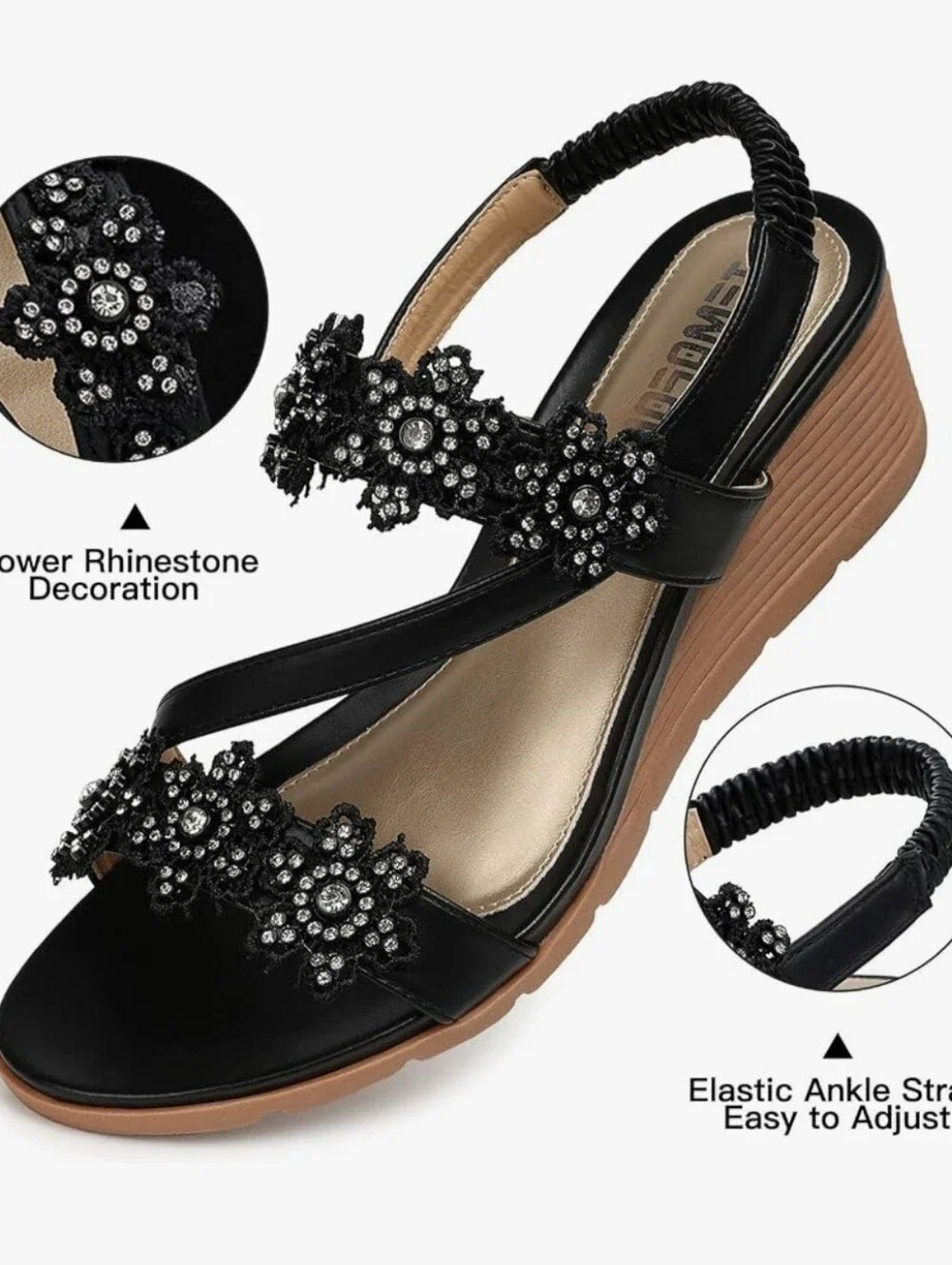 Temofon black wedge